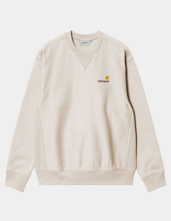 Sudadera Carhartt WIP American Script Beige Hombre