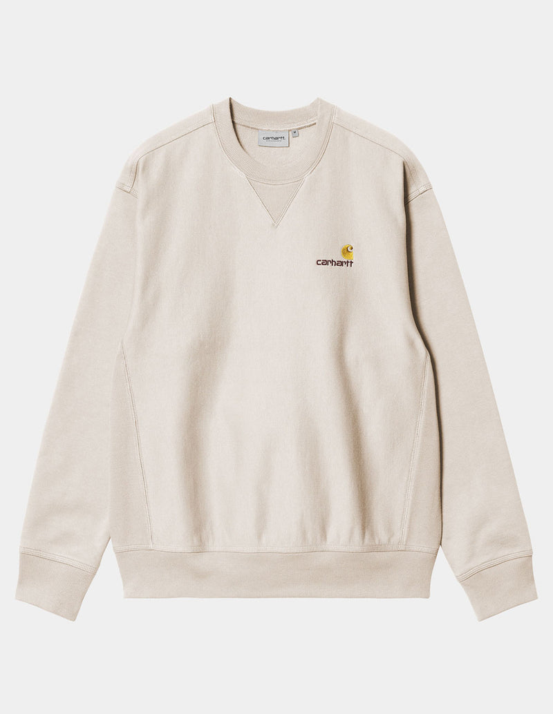 Sudadera Carhartt WIP American Script Beige Hombre