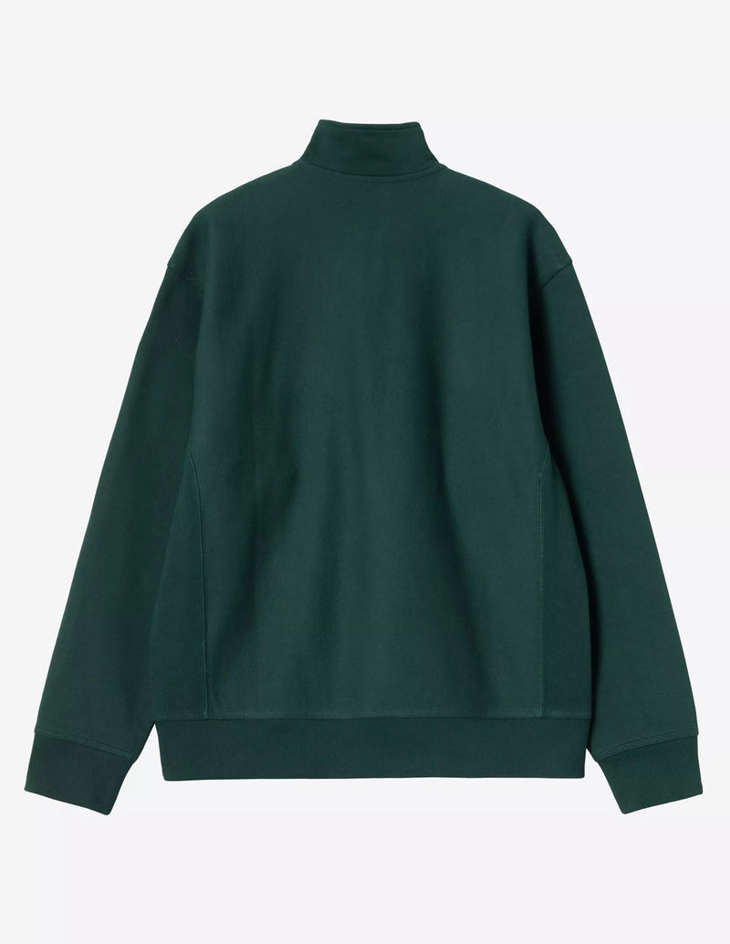 Sudadera Carhartt WIP Half Zip American Script Verde Hombre