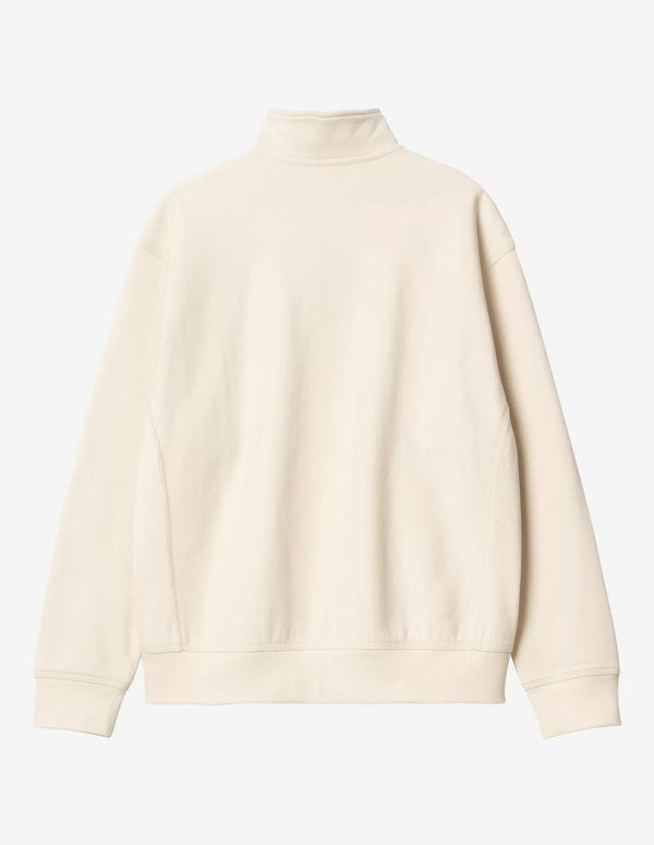 Sudadera Carhartt WIP Half Zip American Script Beige Hombre