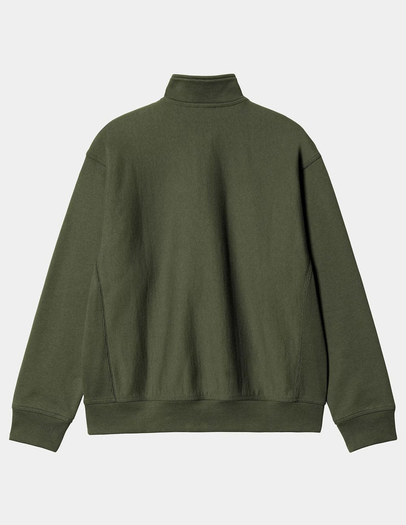 Sudadera Carhartt WIP Half Zip American Script Verde Hombre