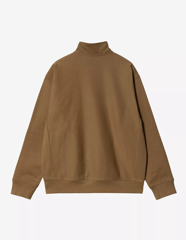 Sudadera Carhartt WIP Half Zip American Script Marrón Hombre