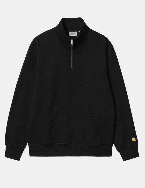 Sudadera Carhartt WIP Chase Neck Zip Negra Hombre