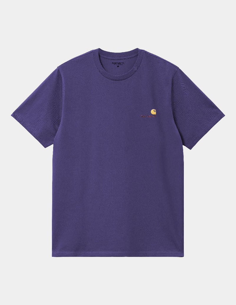 Camiseta Carhartt WIP American Script Morada Hombre