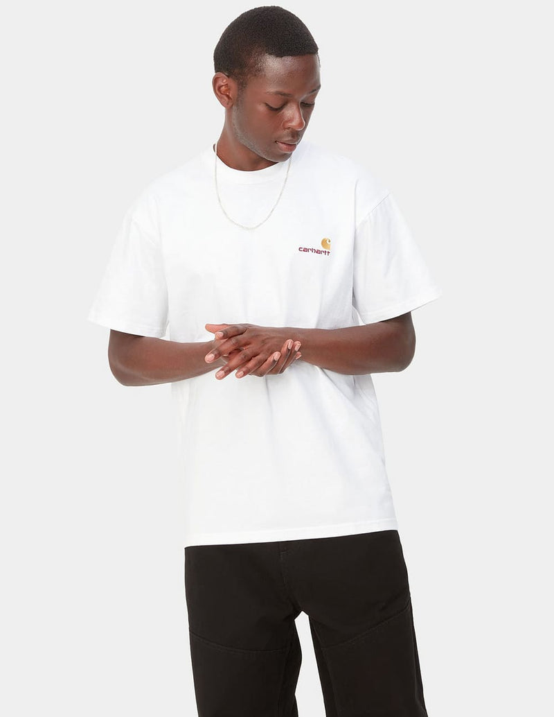 Camiseta Carhartt WIP American Script Blanca Hombre