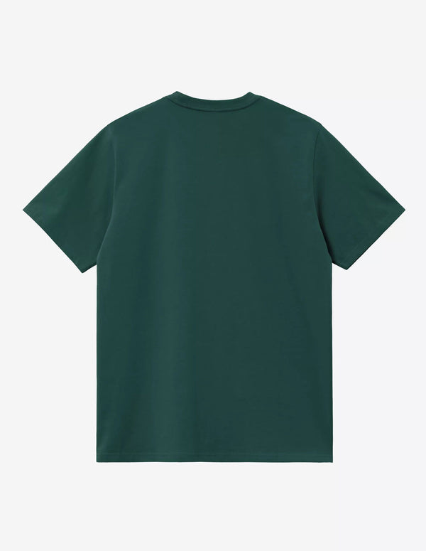 Camiseta Carhartt WIP American Script Verde Hombre
