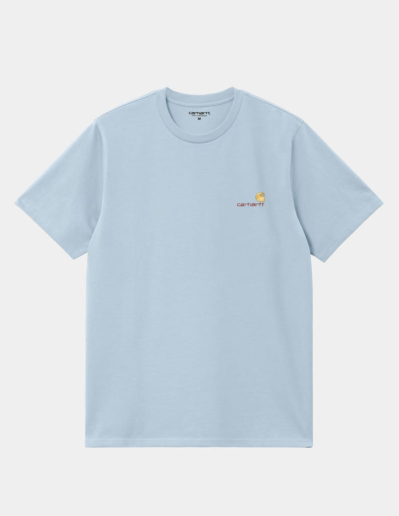 Camiseta Carhartt WIP American Script Azul Hombre