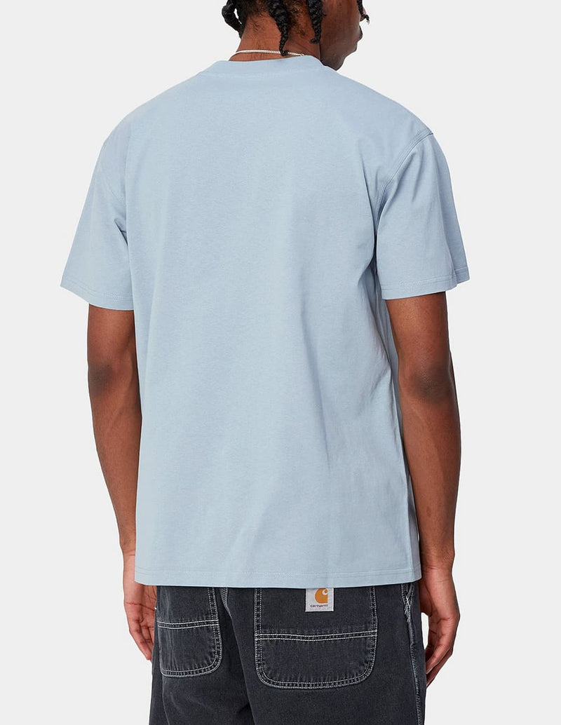 Camiseta Carhartt WIP American Script Azul Hombre