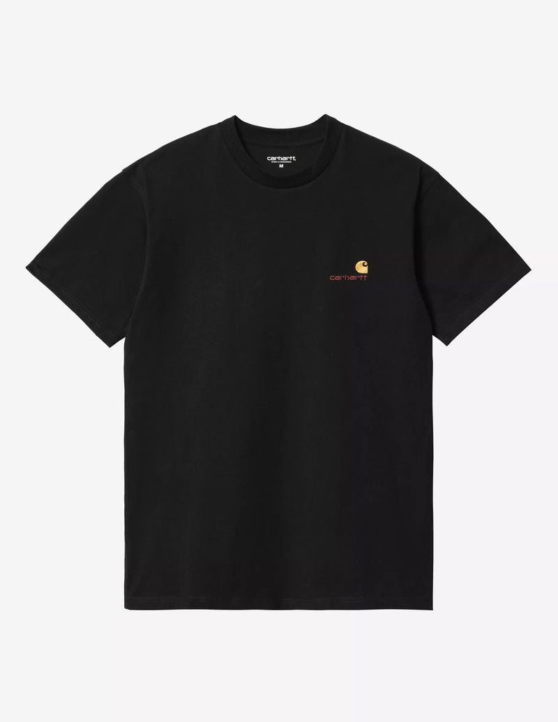 Camiseta Carhartt WIP American Script Negra Hombre