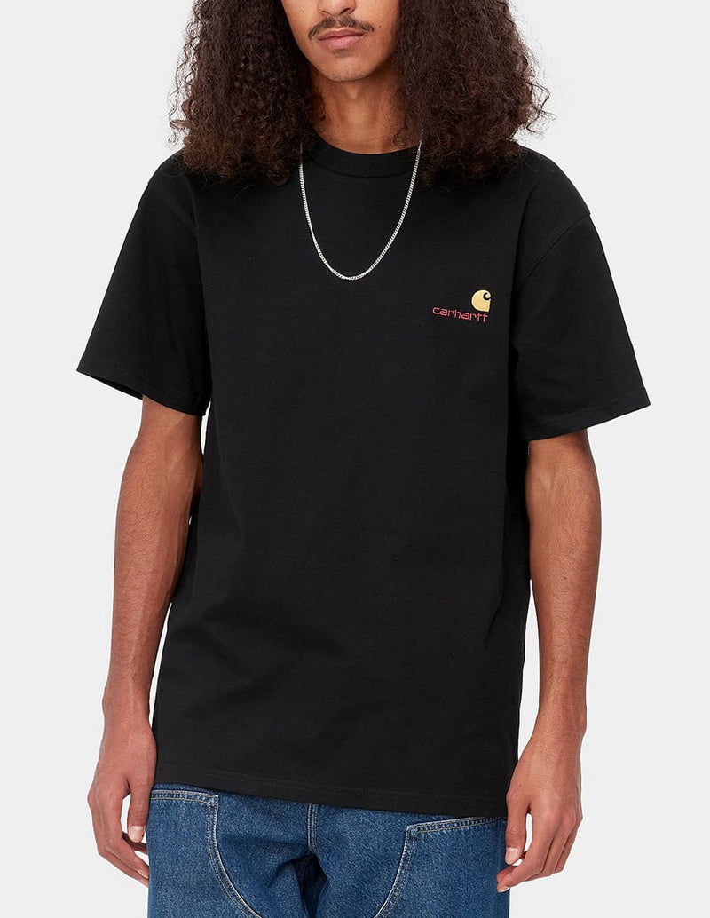 Camiseta Carhartt WIP American Script Negra Hombre