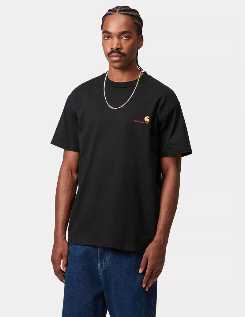 Camiseta Carhartt WIP American Script Negra Hombre