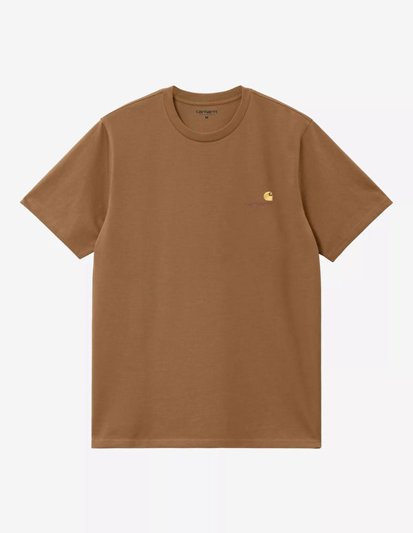 Camiseta Carhartt WIP American Script Marrón Hombre