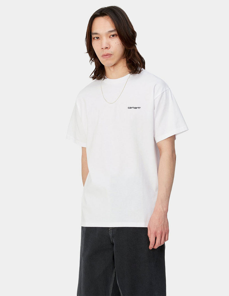 Camiseta Carhartt WIP Script Embroidery Blanca Hombre