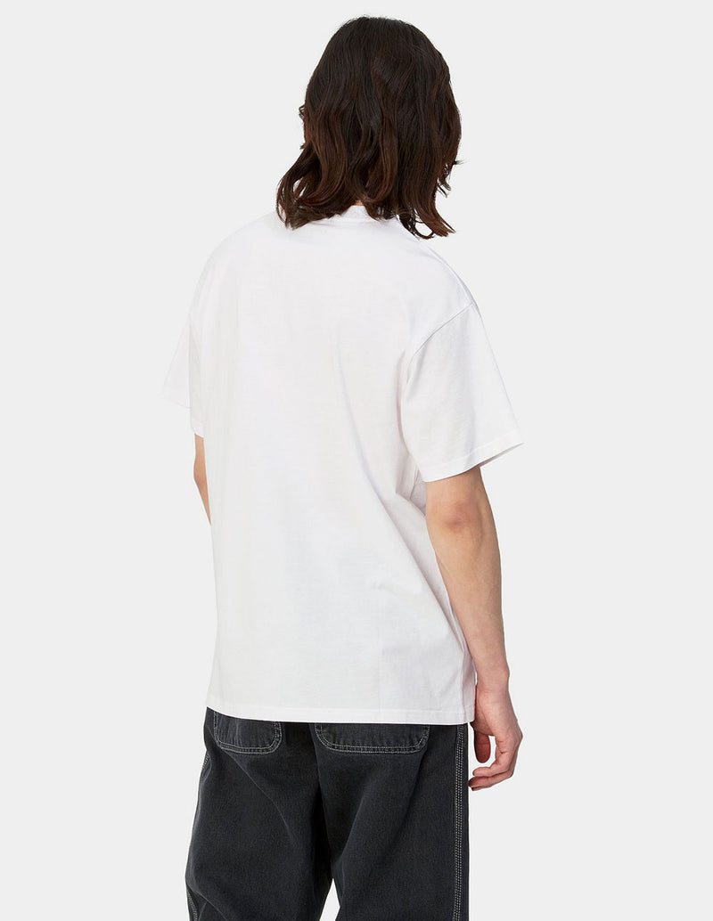 Camiseta Carhartt WIP Script Embroidery Blanca Hombre