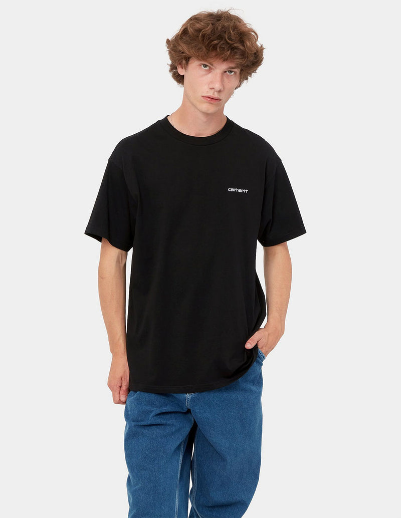 Camiseta Carhartt WIP Script Embroidery Negra Hombre