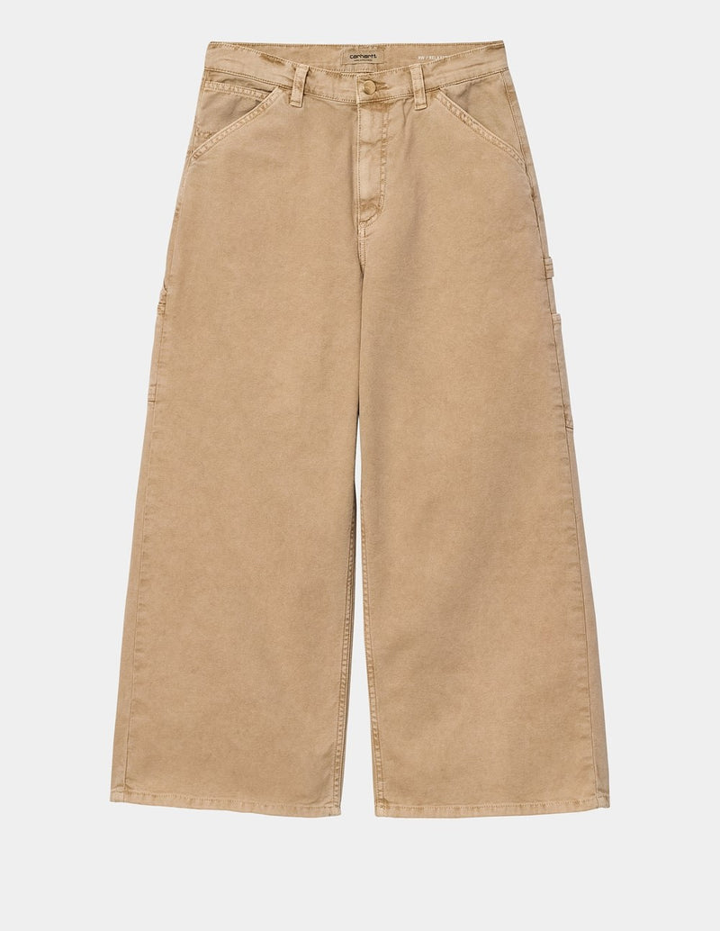 Pantalones Carhartt WIP de Pierna Ancha Beiges Mujer