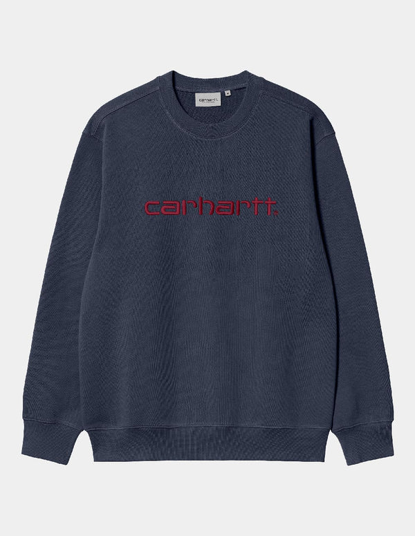 Sudadera Carhartt WIP con Logo Azul Hombre