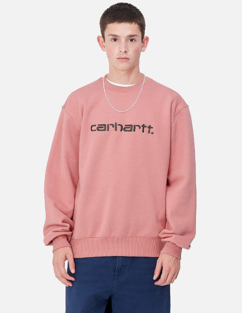 Sudadera Carhartt WIP con Logo Rosa Hombre