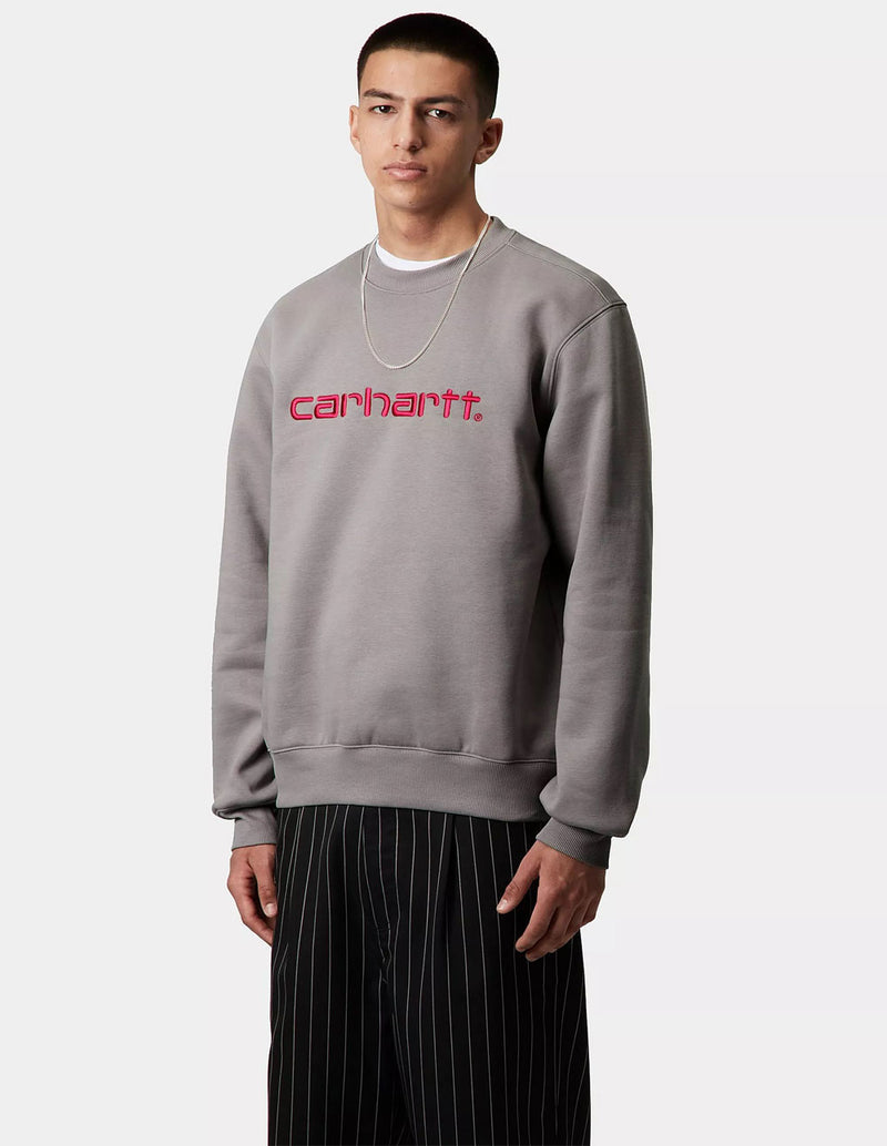 Sudadera Carhartt WIP con Logo Gris Hombre