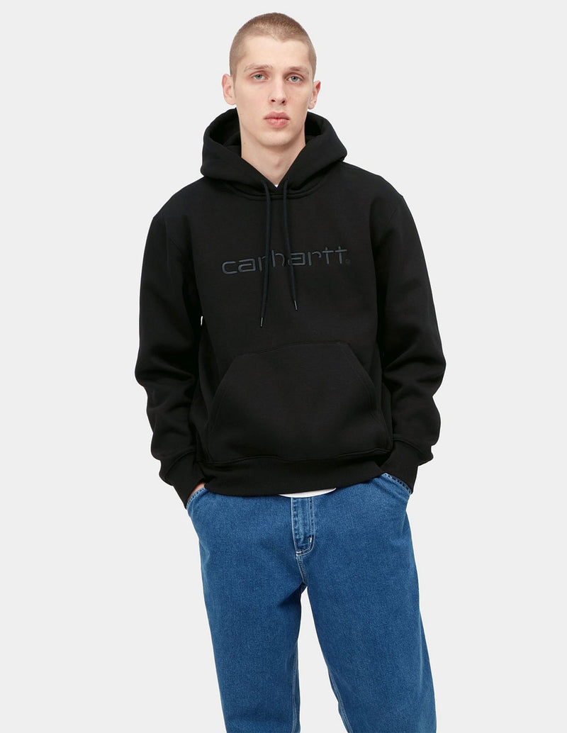 Sudadera con Capucha Carhartt WIP con Logo Negra Hombre