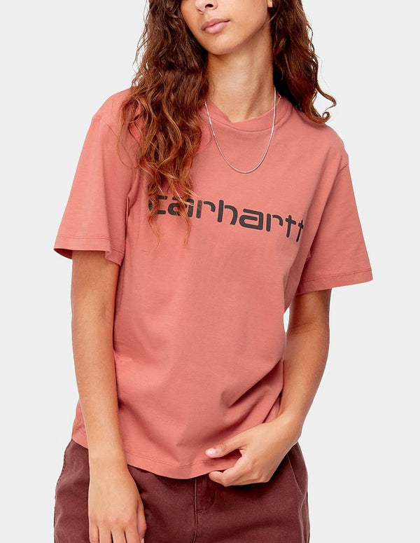Camiseta Carhartt WIP Script con Logo Naranja Mujer