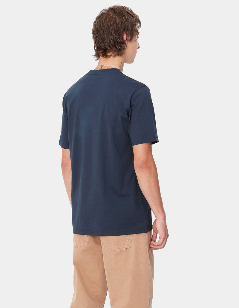 Camiseta Carhartt WIP Script Azul Hombre