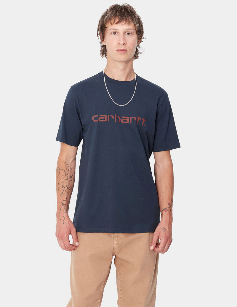 Camiseta Carhartt WIP Script Azul Hombre