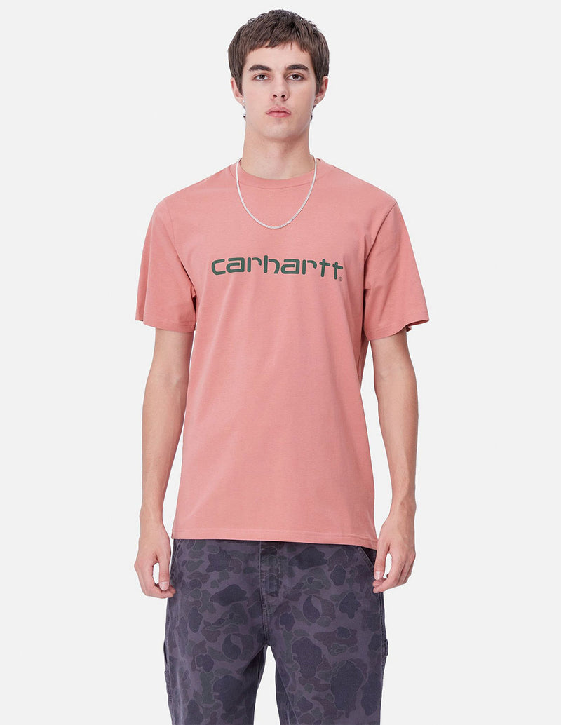 Camiseta Carhartt WIP Script Rosa Hombre