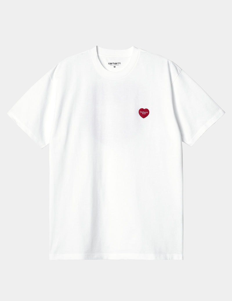 Camiseta Carhartt WIP Double Heart Blanca Hombre