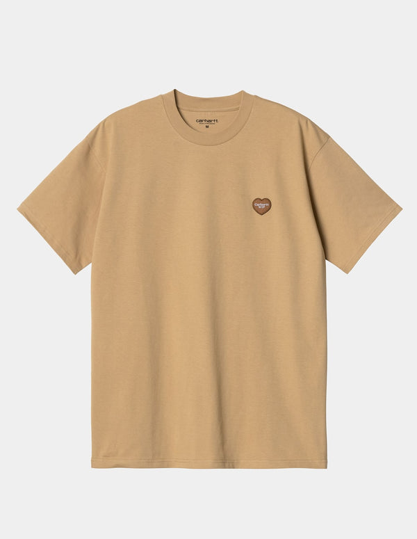 Camiseta Carhartt WIP Double Heart Marrón Hombre