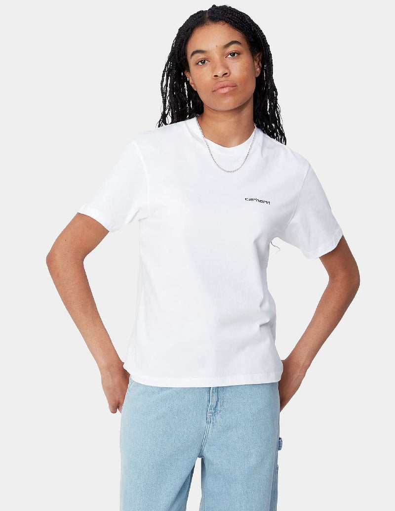 Camiseta Carhartt WIP Script Embroidery Blanca Mujer I032293_00A_XX BLANCO