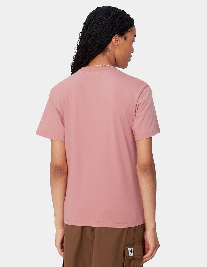 Camiseta Carhartt WIP Script Embroidery Rosa Mujer