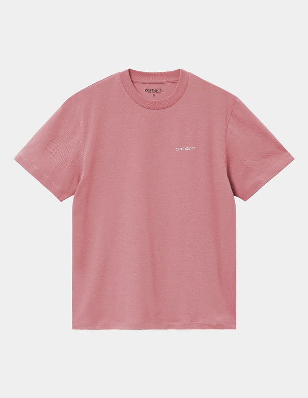 Camiseta Carhartt WIP Script Embroidery Rosa Mujer