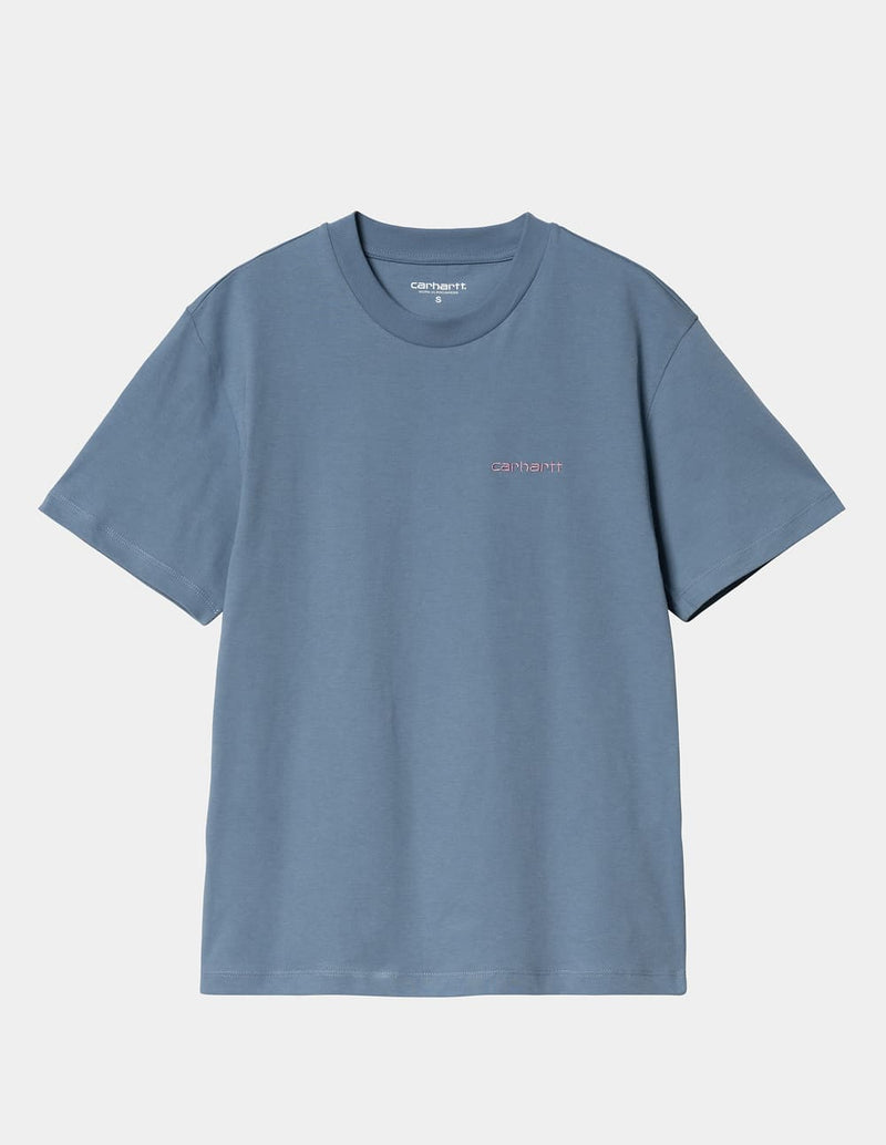 Camiseta Carhartt WIP Script Embroidery Azul Mujer