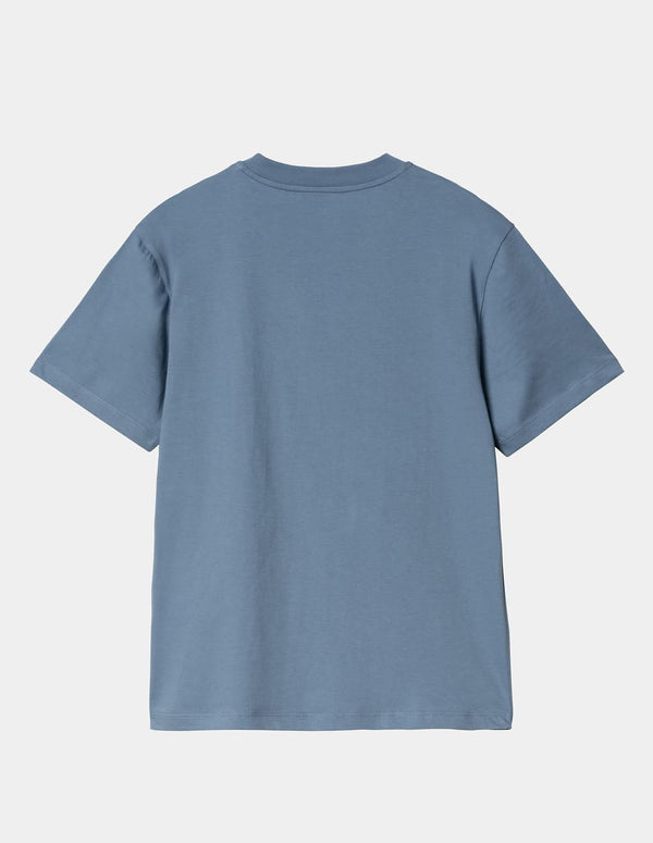 Camiseta Carhartt WIP Script Embroidery Azul Mujer