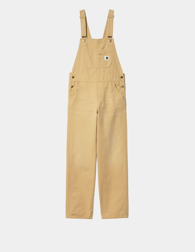 Pantalón Peto Carhartt WIP con Logo Beige Mujer