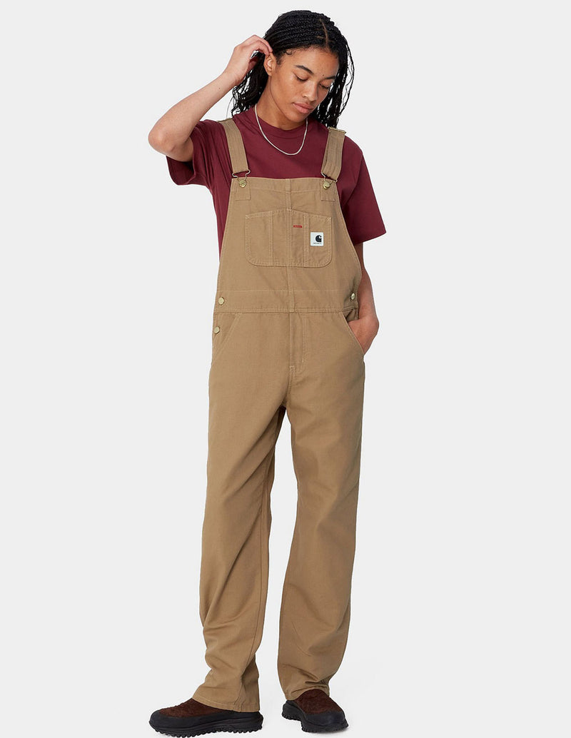 Pantalón Peto Carhartt WIP con Logo Marrón Mujer