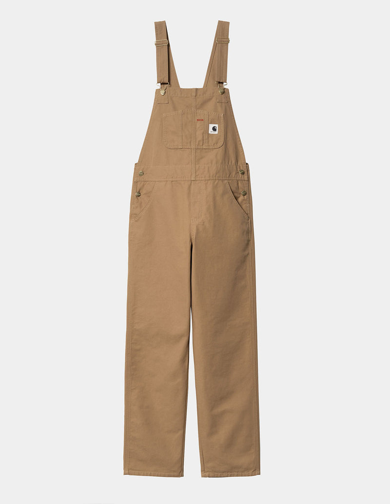 Pantalón Peto Carhartt WIP con Logo Marrón Mujer