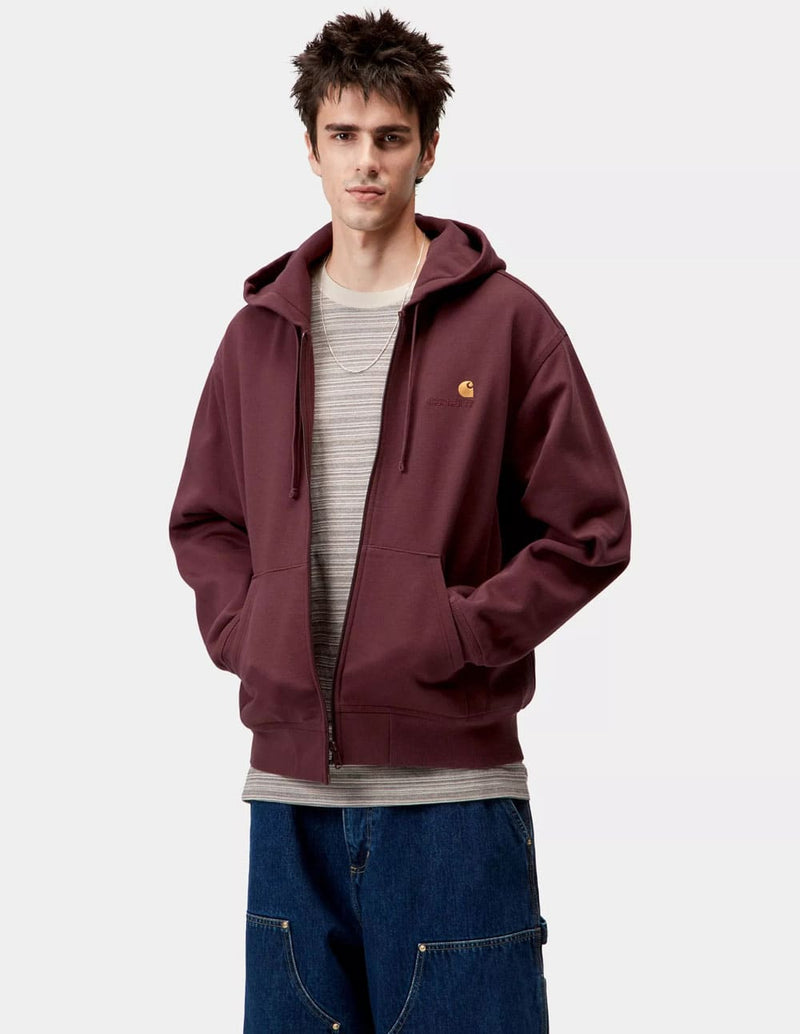 Chaqueta con Capucha Carhartt WIP American Script Burdeos Hombre