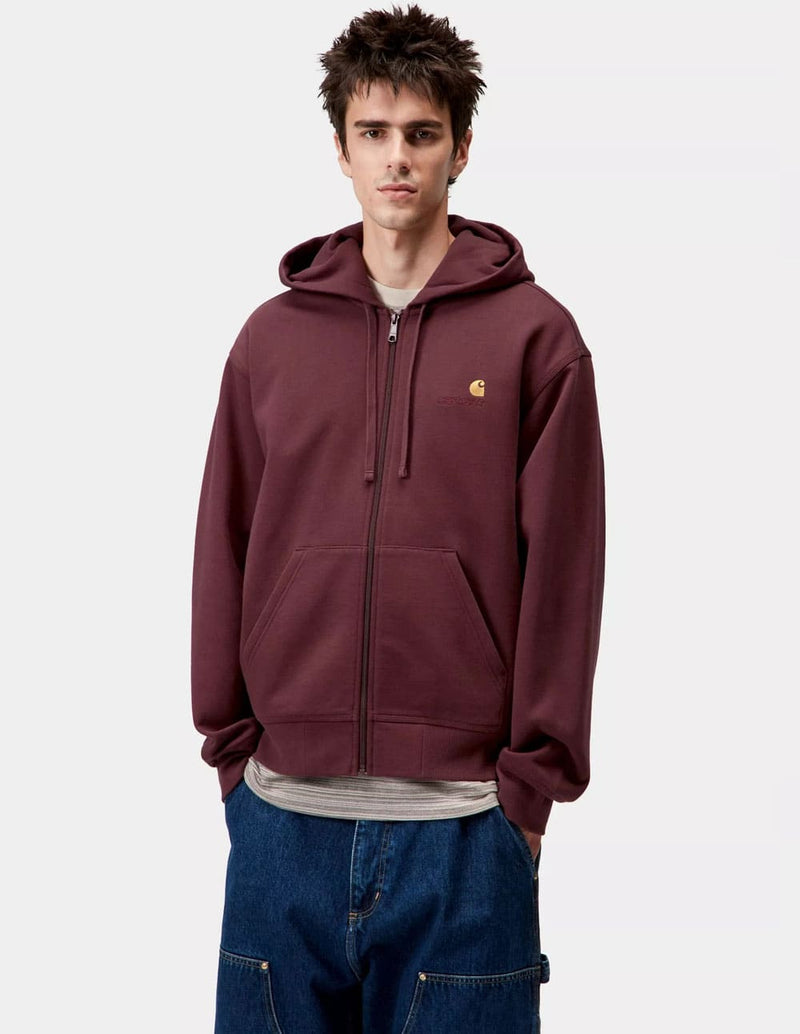Chaqueta con Capucha Carhartt WIP American Script Burdeos Hombre