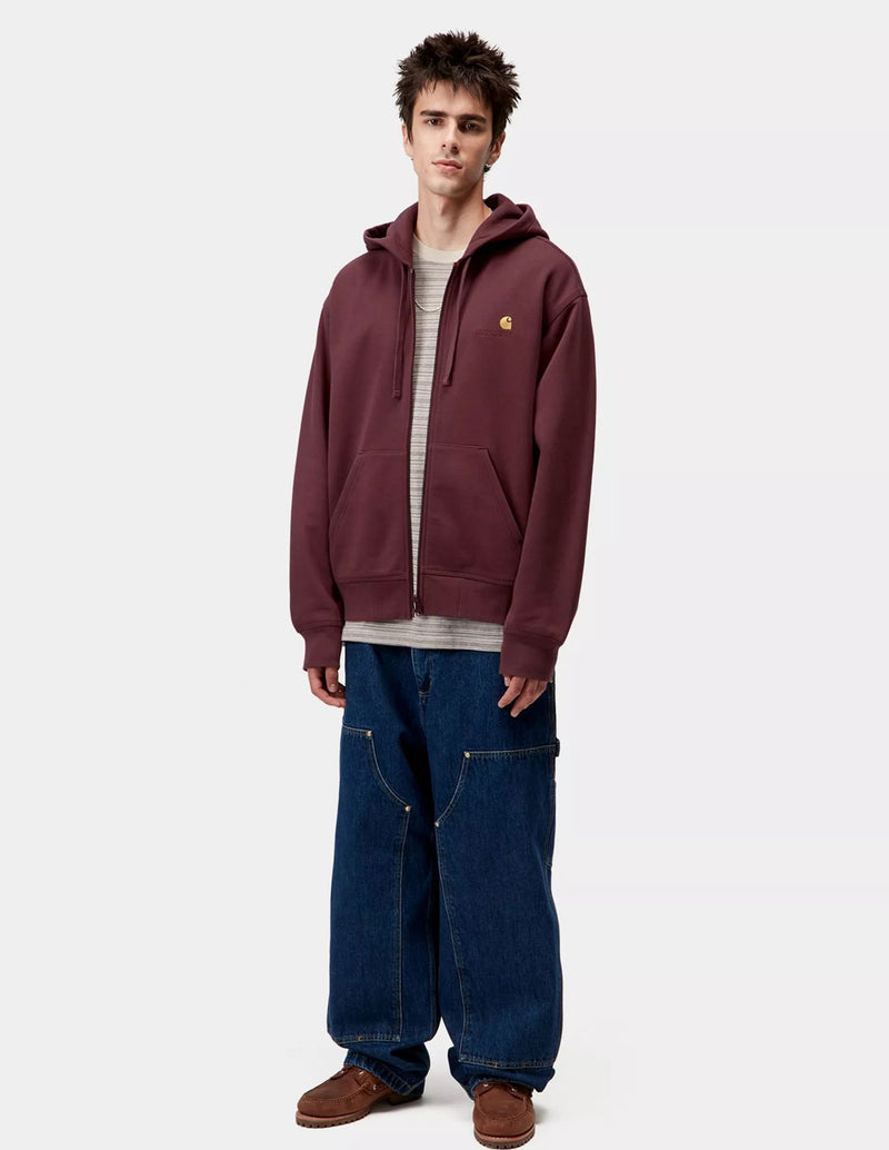 Chaqueta con Capucha Carhartt WIP American Script Burdeos Hombre