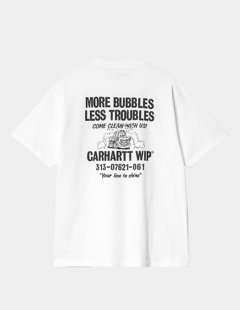 Camiseta Carhartt WIP Less Troubles Blanca Hombre
