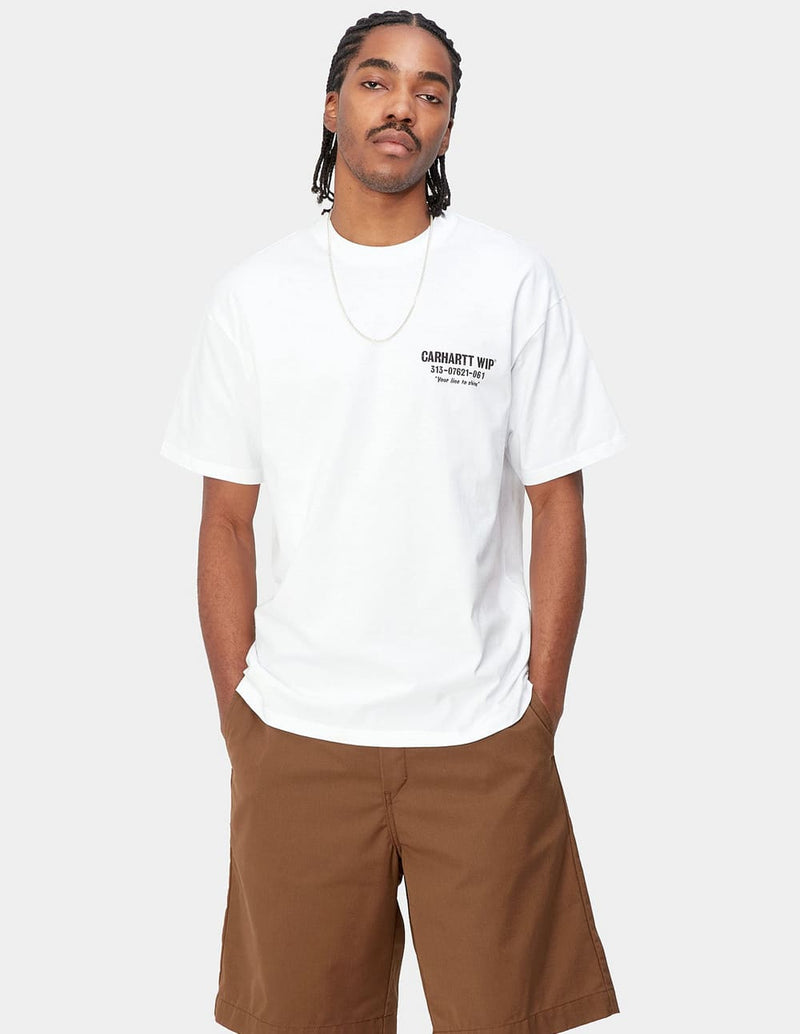Camiseta Carhartt WIP Less Troubles Blanca Hombre