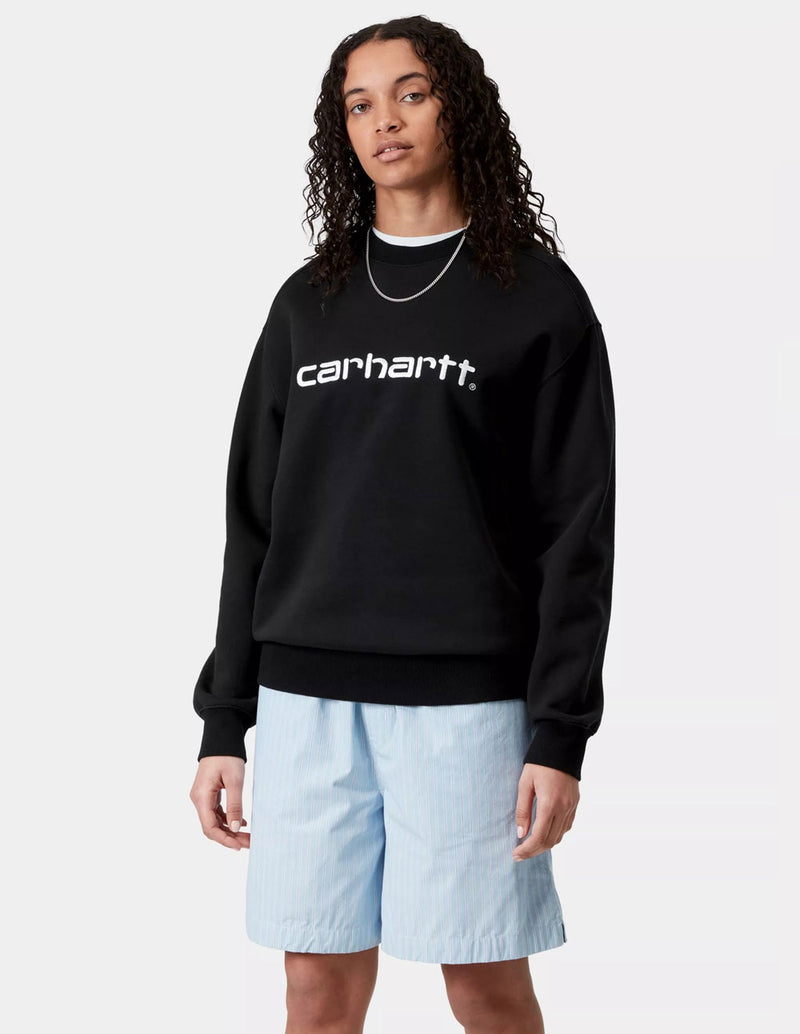 Sudadera Carhartt WIP con Logo Negra Mujer
