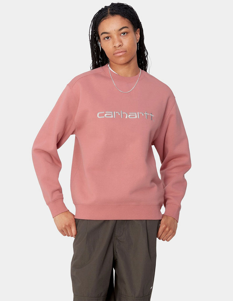 Sudadera Carhartt WIP con Logo Rosa Mujer