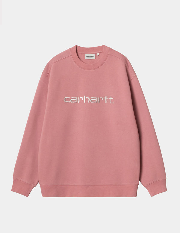 Sudadera Carhartt WIP con Logo Rosa Mujer