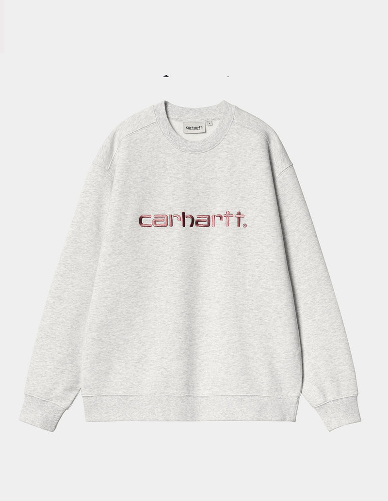 Sudadera Carhartt WIP con Logo Gris Mujer