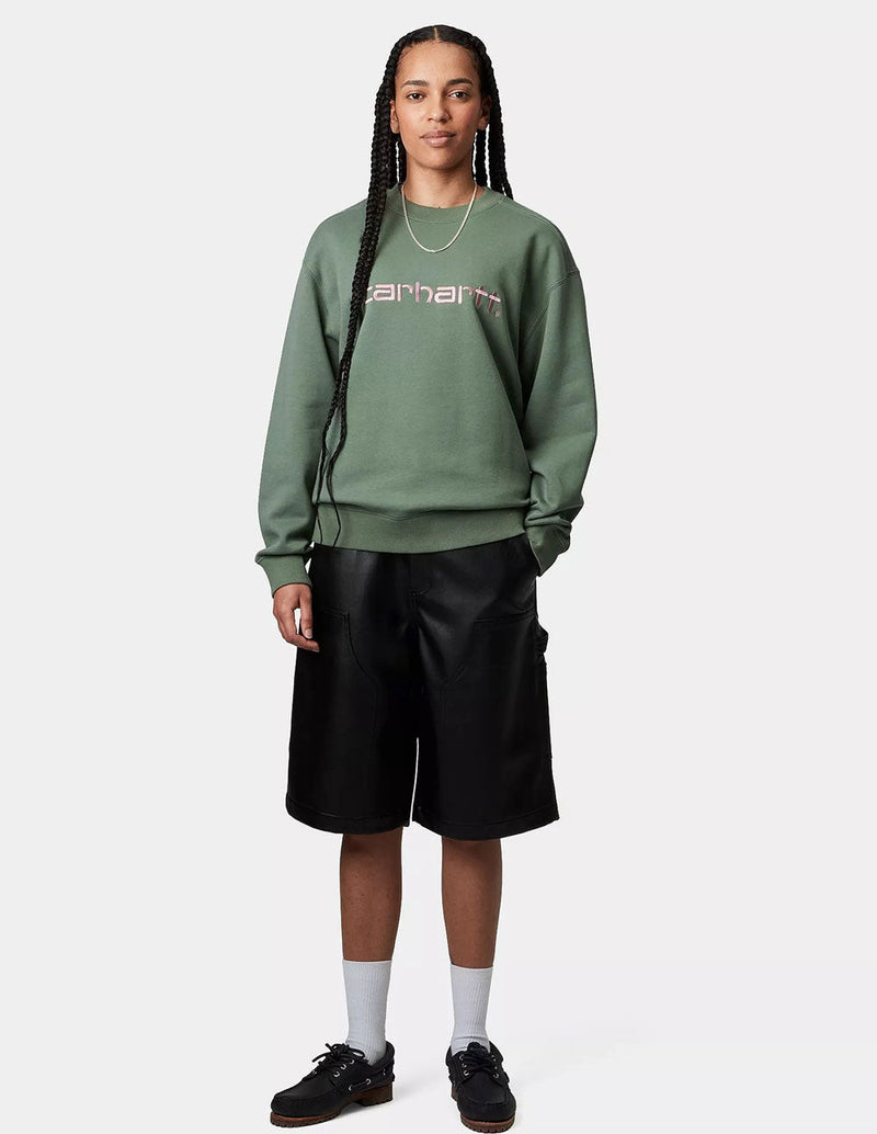 Sudadera Carhartt WIP con Logo Verde Mujer