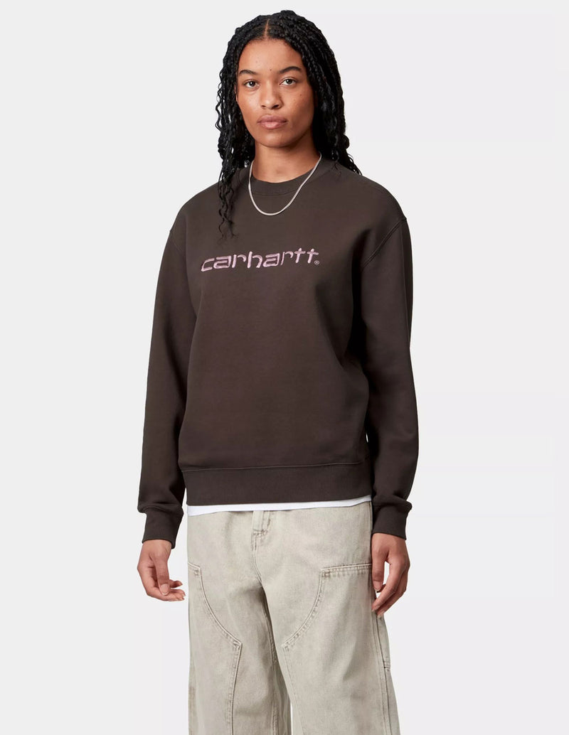 Sudadera Carhartt WIP con Logo Marrón Mujer