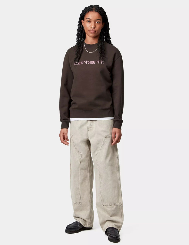 Sudadera Carhartt WIP con Logo Marrón Mujer